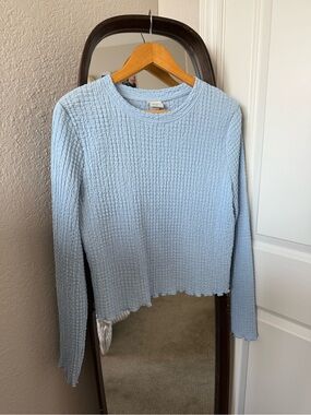 A New Day Light Blue Textured Top